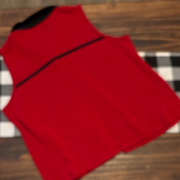 Vintage Liz Claiborne crazy horse Red and Black Sleeveless sweater holiday 1x - Picture 3 of 4